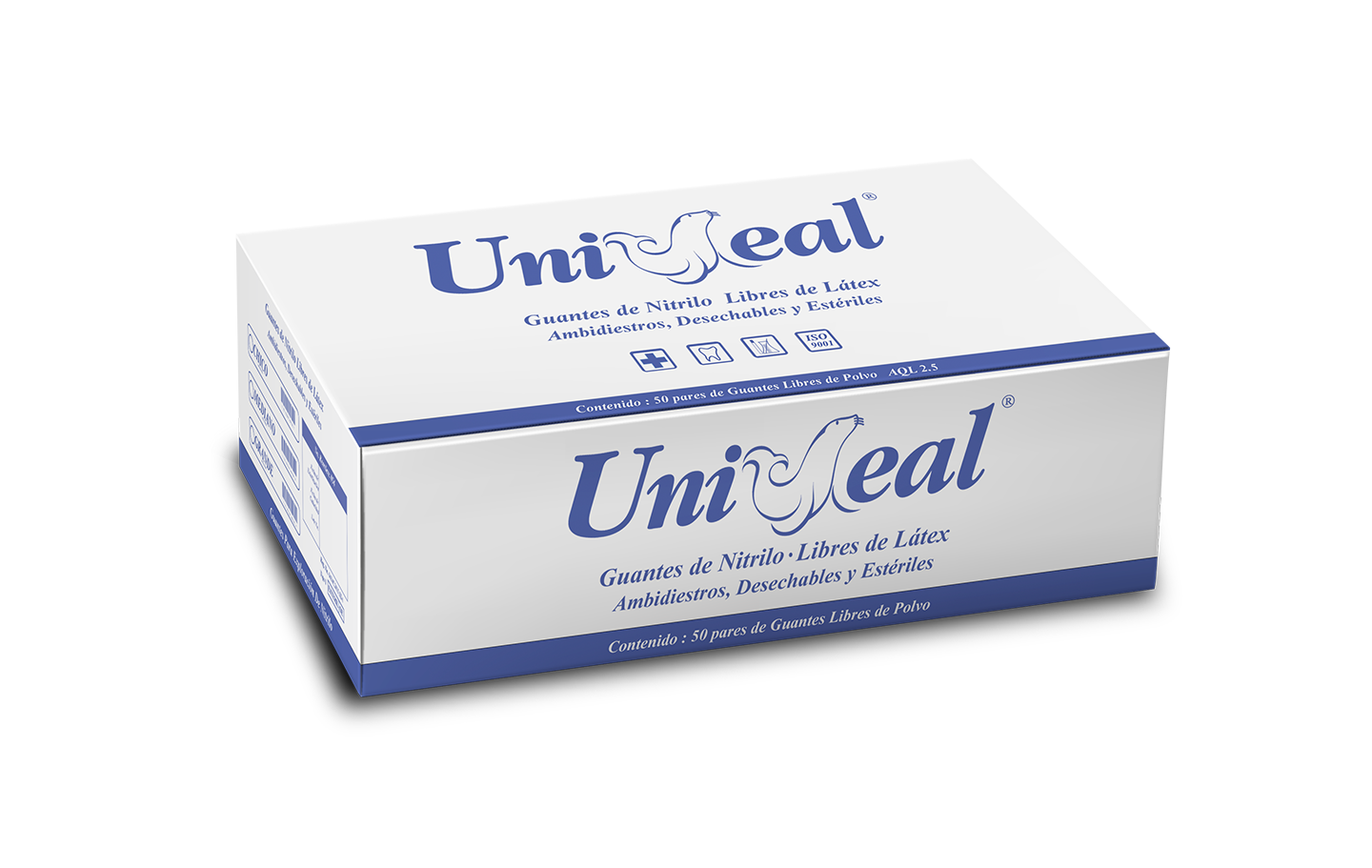 Explícitamente instalaciones fregar Guante de nitrilo estéril UNISEAL caja con 50 pares - Grupo Neotecnia